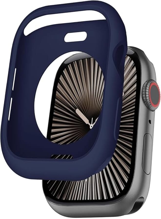 OJOS Compatible for Apple Watch 46mm Series10 All-Round Shockproof TPU Silicone Protective Cover Case for IWatch Series10 (Blue, Series10 46mm)